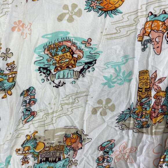 Nickelodeon SpongeBob Squarepants Summer Tropical Hawaiian Shirt Mens Size S - Picture 7 of 15